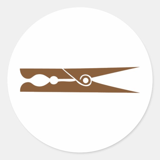 Symbol der hölzernen Wäschespinne Runder Aufkleber (Vorderseite)