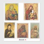 Symbol der Jungfrau Mary rechteckiger Aufkleber (Blatt)