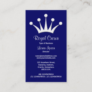 Symbol der Krone - Dunkles Blau 000066 (Gold) Visitenkarte