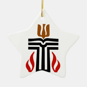 Symbol der presbyterianischen Religion Keramikornament