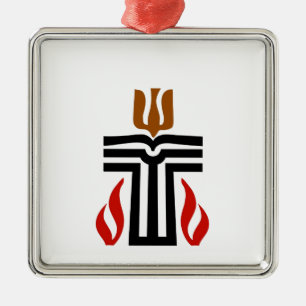 Symbol der presbyterianischen Religion Silbernes Ornament