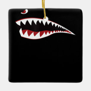 Symbol der "Shark Mouth Art" - Geschenk für den Ob Keramikornament