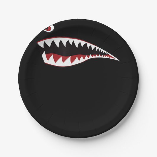 Symbol der "Shark Mouth Art" - Geschenk für den Ob Pappteller (Vorderseite)