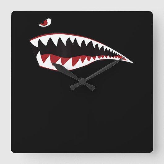 Symbol der "Shark Mouth Art" - Geschenk für den Ob Quadratische Wanduhr (Vorderseite)