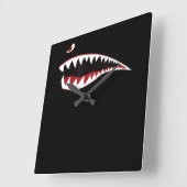 Symbol der "Shark Mouth Art" - Geschenk für den Ob Quadratische Wanduhr (Winkel)
