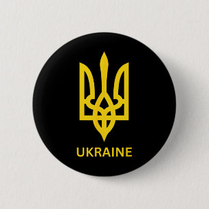 Symbol der ukrainischen Armee Trident Mitte Ukrain Button