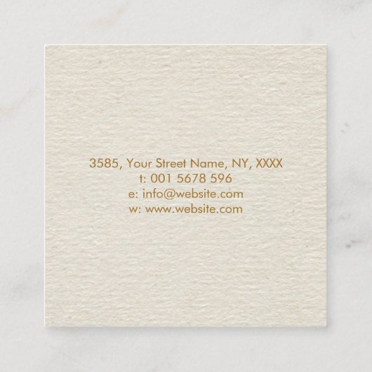 Symbol der Unendlichkeit - Zweig der Baumstruktur Quadratische Visitenkarte (Rückseite)