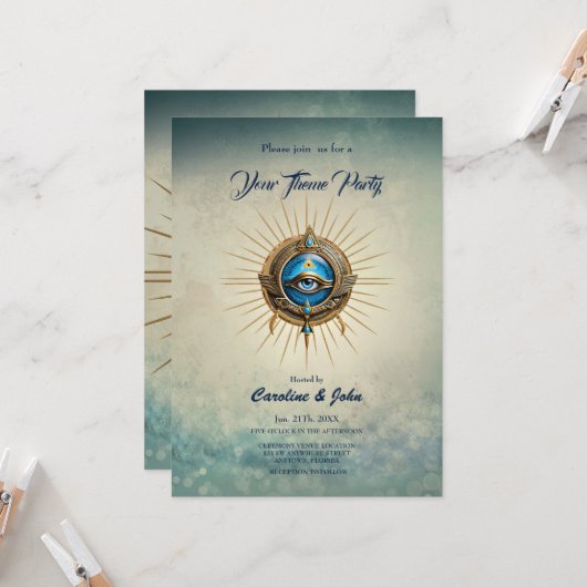 Symbol des ägyptischen Sehens, Einladung (Vorderseite/Rückseite Beispiel)