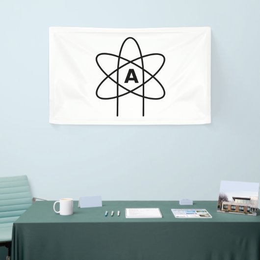 Symbol des Atheismus (Atom Emblem) Banner (Messeveranstaltung)