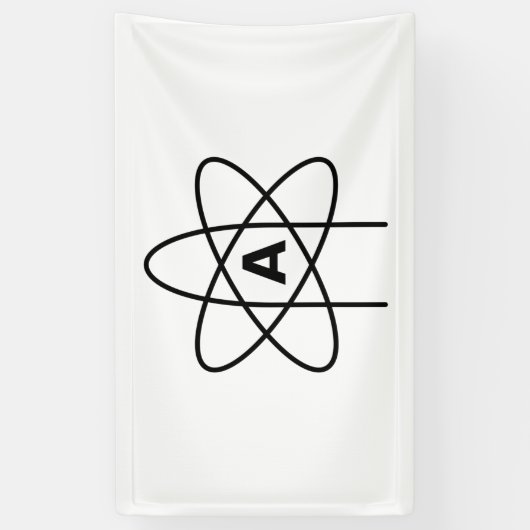 Symbol des Atheismus (Atom Emblem) Banner (Vertikal)