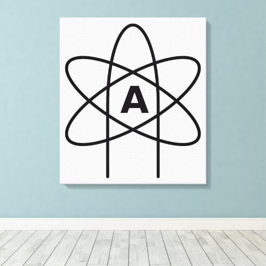 Symbol des Atheismus (Atom Emblem) Leinwanddruck (Insitu (Holzboden))