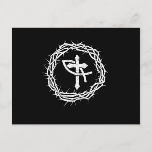Symbol des Christentums Kreuzfisch Jesus Christus  Postkarte