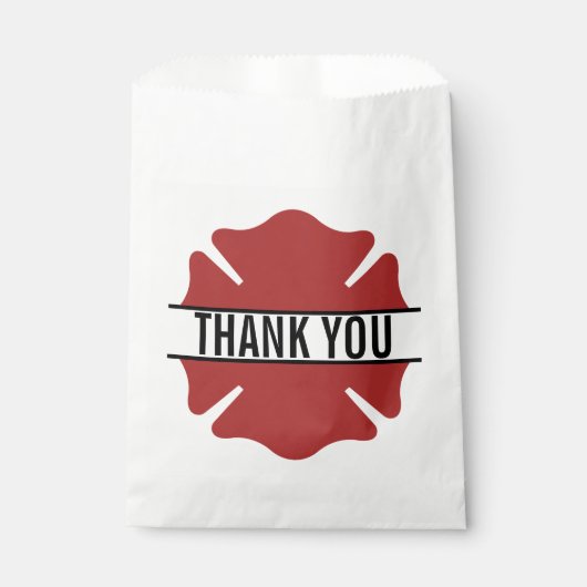 Symbol des Feuerwehrroten Logos Vielen Dank Geschenktütchen (Vorderseite)