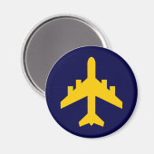 Symbol des Flugzeugs im Kreis Magnet (Vorderseite/Rückseite)