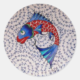 Symbol des Fortune Viel Glück Koi Fish Runder Aufkleber