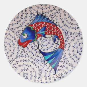 Symbol des Fortune Viel Glück Koi Fish Runder Aufkleber