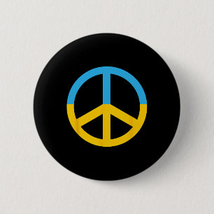 Symbol des Friedens mit den Farben der ukrainische Button