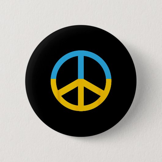 Symbol des Friedens mit den Farben der ukrainische Button (Vorderseite)