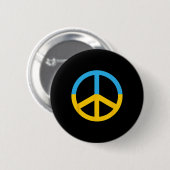 Symbol des Friedens mit den Farben der ukrainische Button (Vorne & Hinten)
