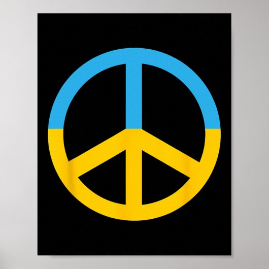 Symbol des Friedens mit den Farben der ukrainische Poster (Vorne)