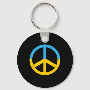 Symbol des Friedens mit den Farben der ukrainische Schlüsselanhänger
