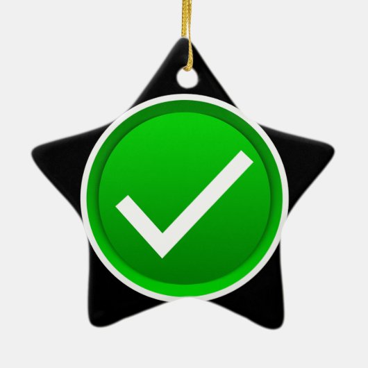 Symbol des grünen Karos Keramik Ornament (Hinten)