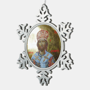 Symbol des Herrn Jesus Schneeflocken Zinn-Ornament