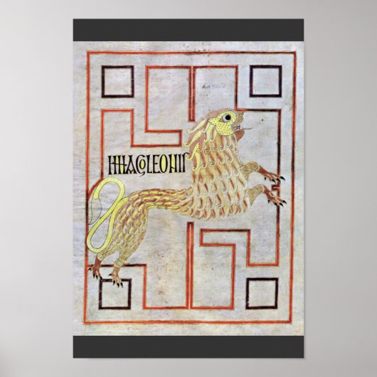 Symbol des Hl. Markus (Löwe) von Meister des Evang Poster (Vorne)