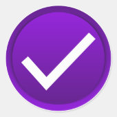 Symbol des lila Karos Runder Aufkleber (Vorderseite)