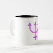 Symbol des Neptun-Planeten Astrologie Zodiac Pisce Zweifarbige Tasse (Vorderseite Links)