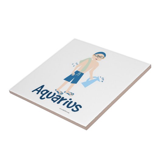 Symbol des Niedlichen Aquarius-Wasserträgers Fliese (Seite)