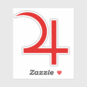 Symbol des Planeten Jupiter (rot) Aufkleber (Blatt)