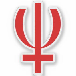 Symbol des Planeten Neptun (rot) Aufkleber