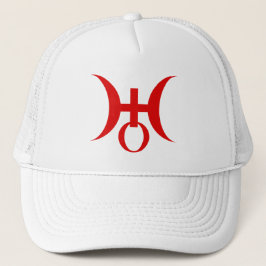 Symbol des Planeten Uranus (rot) Truckerkappe