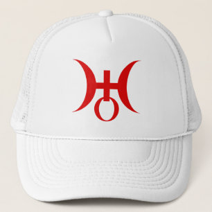 Symbol des Planeten Uranus (rot) Truckerkappe