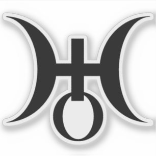 Symbol des Planeten Uranus (schwarz) Aufkleber