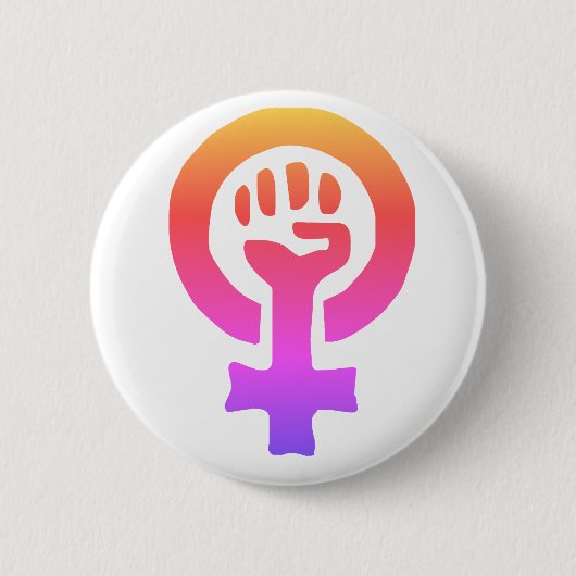 Symbol des roten Feminismus Button (Vorderseite)