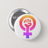 Symbol des roten Feminismus Button (Vorne & Hinten)