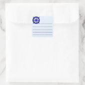 Symbol des Schifffahrtslenkrads Quadratischer Aufkleber (Tasche)
