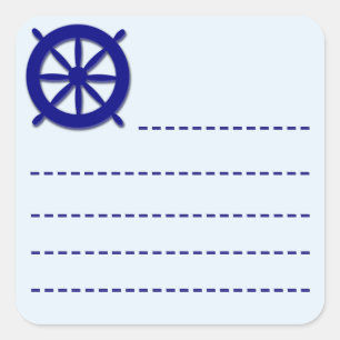 Symbol des Schifffahrtslenkrads Quadratischer Aufkleber