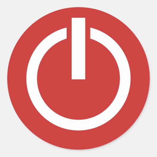Symbol des Shutdown-Logos um den Power Runder Aufkleber (Vorderseite)