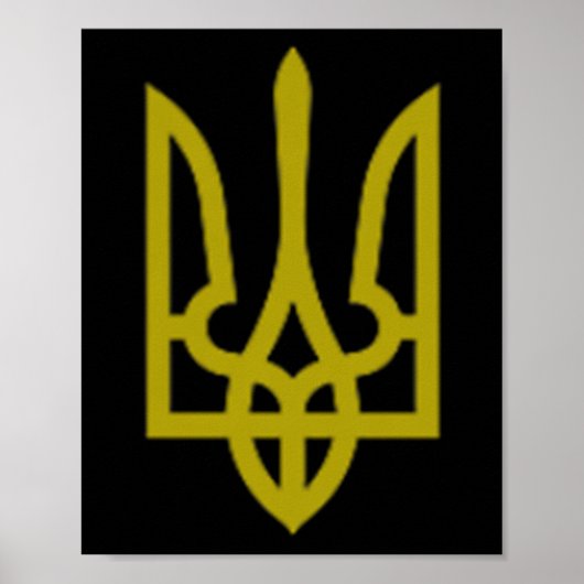 Symbol des Trident der Ukraine-Armee mittlerer ukr Poster (Vorne)