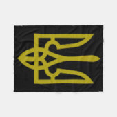 Symbol des ukrainischen Heeres Trident Mitte Ukrai Fleecedecke (Vorderseite (Horizontal))