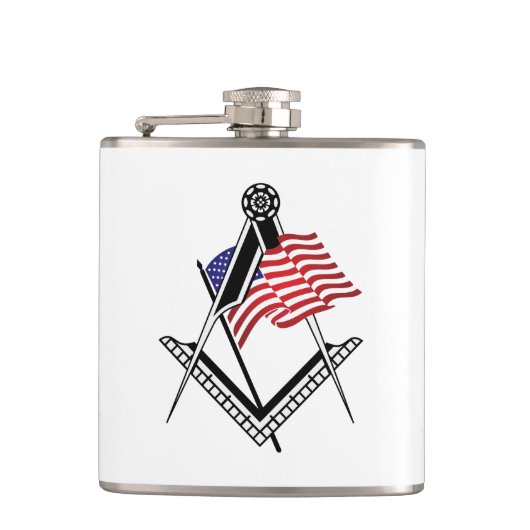 Symbol des US-Freimaurertums Flachmann (Vorderseite)