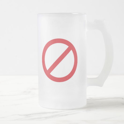Symbol des Verbot-Sign/No Mattglas Bierglas (Rechts)