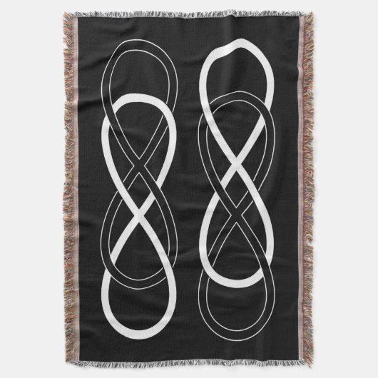 Symbol-doppelte Unendlichkeit - Schwarzes u. Weiß Decke (Vorderseite Vertikal)