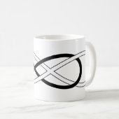 Symbol-doppelte Unendlichkeit - Schwarzes u. Weiß Kaffeetasse (VorderseiteRechts)