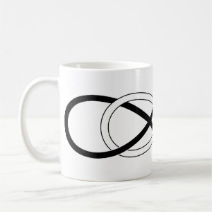 Symbol-doppelte Unendlichkeit - Schwarzes u. Weiß Kaffeetasse
