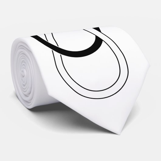 Symbol-doppelte Unendlichkeit - Schwarzes u. Weiß Krawatte (Gerollt)