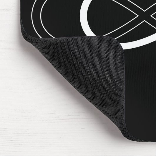 Symbol-doppelte Unendlichkeit - Schwarzes u. Weiß Mousepad (Ecke)